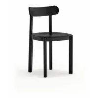 Scaun de dining negru cu aspect de lemn de frasin Nara – Teulat