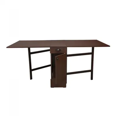 Masa plianta cu role si spatiu depozitare, 8 persoane, wenge, 92 180x92x80 cm