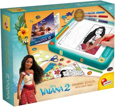 Set creativ Lisciani - Vaiana 2, cu tablă luminoasă