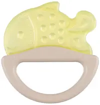 Inel gingival din silicon cu zornaitoare Canpol - Pește, galben