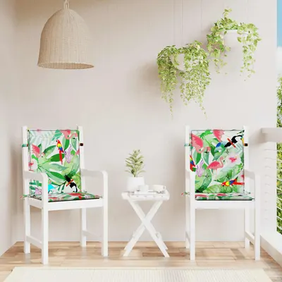 vidaXL Perne pentru scaune cu spătar jos, 2 buc, multicolor, textil