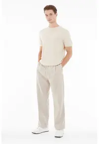 Tricou din tricot cu logo - Bej