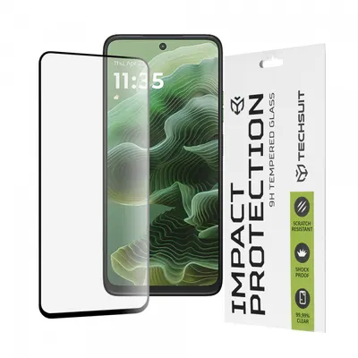 Folie de protectie Ecran Techsuit pentru Motorola Moto G56 / G35, Sticla Securizata, Full Glue, 111D, Neagra