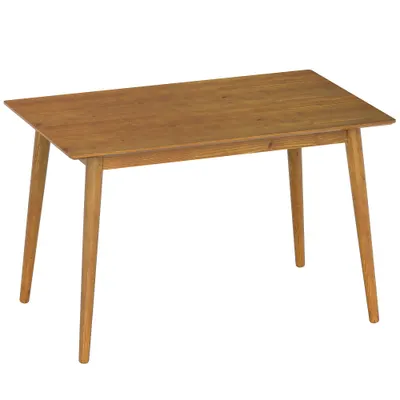 HOMCOM Masă de sufragerie, blat mare, 4-6 persoane, lemn, dim. 120L x 75l x 76H cm | Aosom Romania