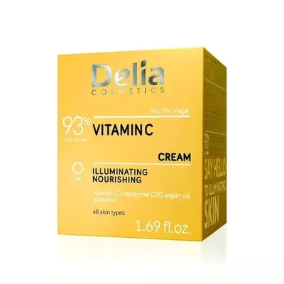 Crema de fata iluminatoare si nutritiva cu Vitamina C, 50ml, Delia Cosmetics