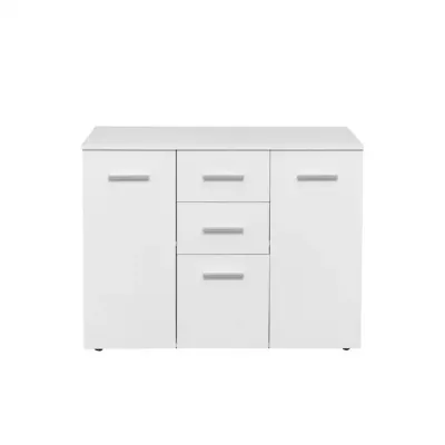 Comoda ALMA, 2 usi, 3 sertare, alb, 105x40x82 cm