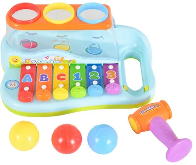 Joaca de copii Hola Toys - Xilofon cu bile și ciocan