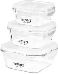 Set de recipiente alimentare din sticlă Lamart - 3 buc