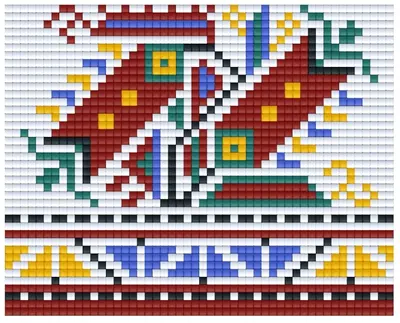Set creativ cu pixeli Bright Toys – Cusătură tradițională bulgară, Motiv din Vidin, Pixel Classic