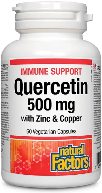 Quercetin with Zinc & Copper, 500 mg, 60 capsule, Natural Factors