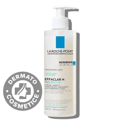 Crema hidratanta de spalare pentru pielea grasa si fragilizata Effaclar H Iso-Biome, 390ml, La Roche-Posay