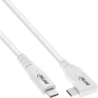 Cablu USB 4 type C drept/unghi 90 grade 240W/8K60Hz T-T 2m Alb, InLine IL35912W