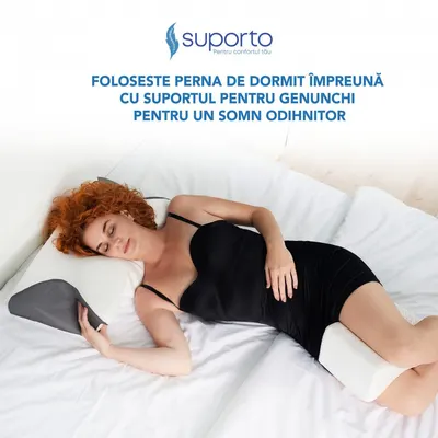 Perna ortopedica pentru cervicala Suporto din spuma cu memorie si extensii