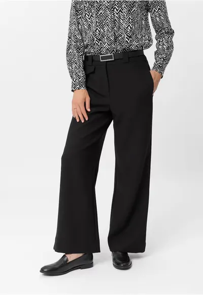 Pantaloni lungi eleganti pentru dama cu picior lat R-Milen - negru - Negru