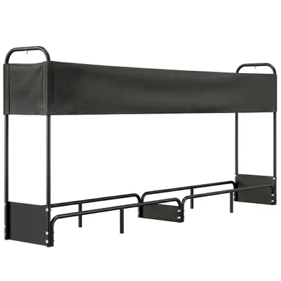 Outsunny Suport lemne exterior, adăpost lemne de foc husă impermeabilă Oxford 600D capacitate 500 kg 260 x 38 x 118 cm negru | Aosom Romania