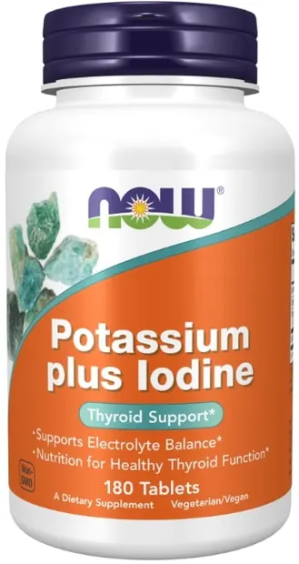 Potassium plus Iodine, 180 tablete, Now