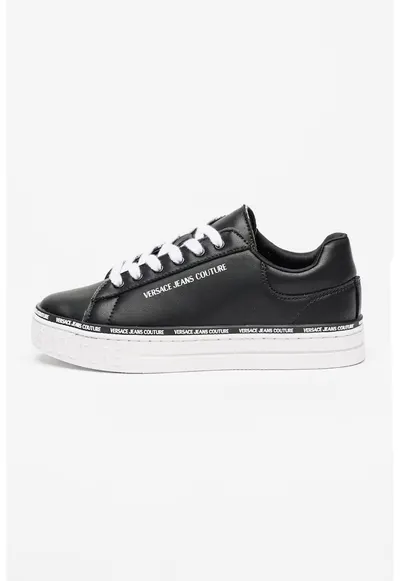 Pantofi psort de piele ecologica Court - Alb/Negru