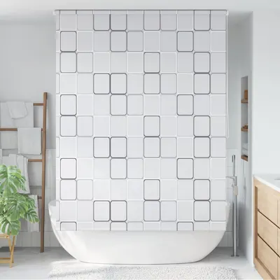 vidaXL Roletă perdea de duș 160x240 cm Model pătrate