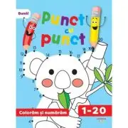 Punct cu punct. Coloram si numaram de la 1 la 20