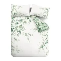 Lenjerie de pat albă-verde din bumbac pentru pat dublu/extinsă 230x220 cm Scenic Leaves – RHS