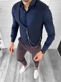Tinuta barbati smart casual Pantaloni + Camasa+Vesta 10408