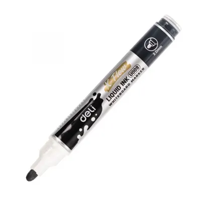 Marker pentru tablă albă Deli X-Flow - EU009-BK, vârf rotund 2 mm, negru