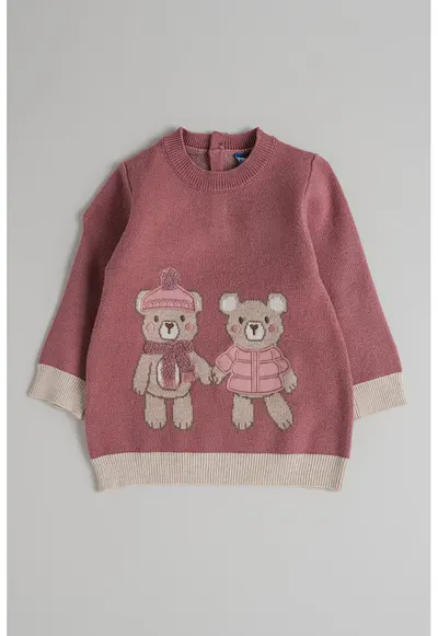 Rochie cu imprimeu grafic si decolteu la baza gatului - Maro taupe deschis/Roz prafuit