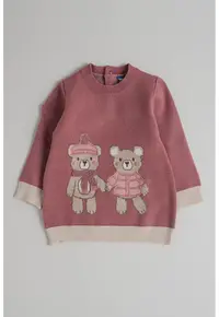 Rochie cu imprimeu grafic si decolteu la baza gatului - Maro taupe deschis/Roz prafuit