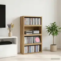 vidaXL Raft pentru depozitarea CD-urilor 4 buc. Stejar Artizanal