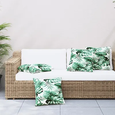 Gossi perne de canapea, 4 buc., model frunze, 60x60 cm, textil