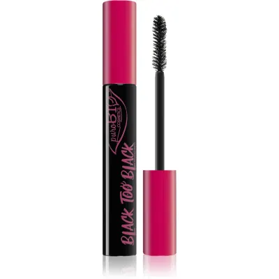 puroBIO Cosmetics Black too Black mascara pentru volum si ingrijire 9.9 ml