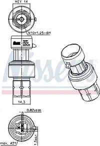Comutator presiune aer conditionat potrivit ABARTH 500 595 695; ALFA ROMEO 147, 159, BRERA, GIULIETTA, GT, MITO, SPIDER; CHEVROLET AVEO, AVEO KALOS, CAMARO, CAPTIVA, CORVETTE 0.9-6.2 09.95-