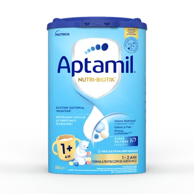 Formula de lapte pentru copii de varsta mica 1-2 ani NUTRI-BIOTIK 1+, 800g, Aptamil