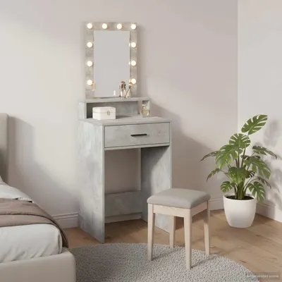 vidaXL Masă de Machiaj Gri 50 x 41 x 140 cm Lemn prelucrat