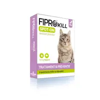 Pipete Antiparazitare Pisici Fiprokill Cat 50 mg, Deparazitare Externa, 3 Pipete