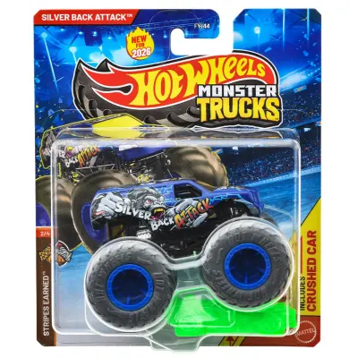 Masinuta Hot Wheels, Monster Truck, Silver Back Attack, JHY67