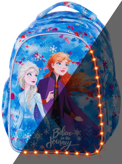 Ghiozdan școlar cu iluminare LED Cool Pack Joy S - Frozen 2, albastru inchis