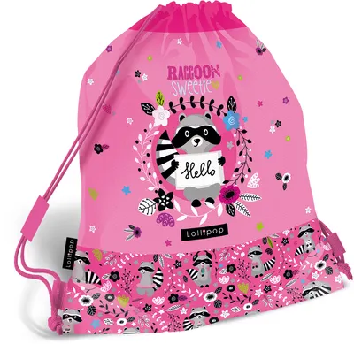 Rucsac sport scolar Lizzy Card - Lollipop racoon swetie