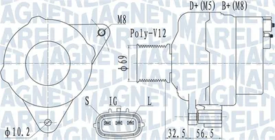 Alternator (28v, 90a) Potrivit Iveco Eurostar, Eurotech Mh, Eurotech Mp, Eurotrakker, Stralis I, Trakker I, Trakker Ii 10.3d-8.7d 01.93
