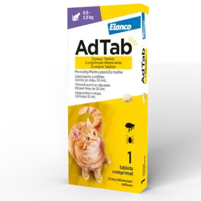 Tableta antiparazitara pentru pisici AdTab 0,5 - 2 kg