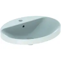 Lavoar baie incastrat alb 60 cm, oval, cu orificiu baterie, Geberit VariForm