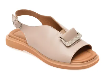 Sandale GOLD DEER gri, 22077, din piele naturala