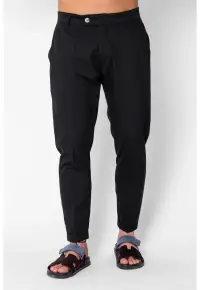 Pantaloni lung cu tiv intors Black 22040 - Negru