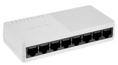 Switch Hikvision DS-3E0108D-O: 8 x 10/100 Mbps ethernet port, MDI/MIDX, tensiune alimentare 5 VDC, 0.6 A, dimensiuni: 124.00 mm