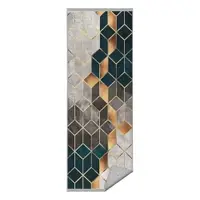 Covor alb-în culoarea petrolului lavabil de tip traversă 80x200 cm – Mila Home