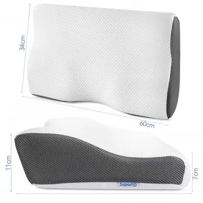 Set 4 perne cu suport pentru gat din spuma cu memorie Suporto 60 x 34 x 117 cm cu perforatii