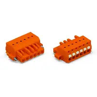 1-conductor female plug; push-button; Screw flange; 2.5 mm²; Pin spacing 5.08 mm; 8-pole; 2,50 mm²; orange