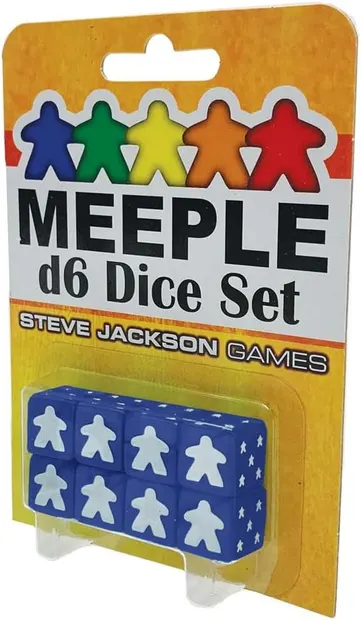 Set de zaruri Meeple D6 Dice Set Blue (8 buc..)