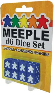 Set de zaruri Meeple D6 Dice Set Blue (8 buc..)