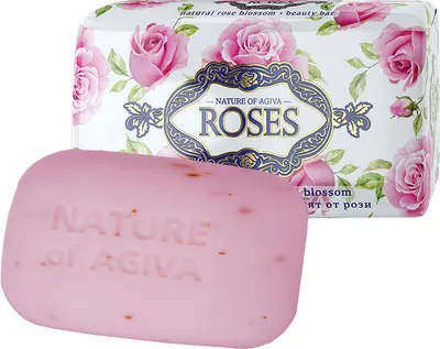 Nature of Agiva Roses Săpun cu culoare naturală de trandafir, 150 g